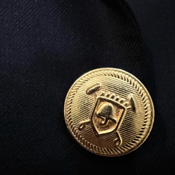 44S Dark Blue Ralph Lauren Blazer. Gold RL. It tons. Amazing look. - Picture 2 of 5